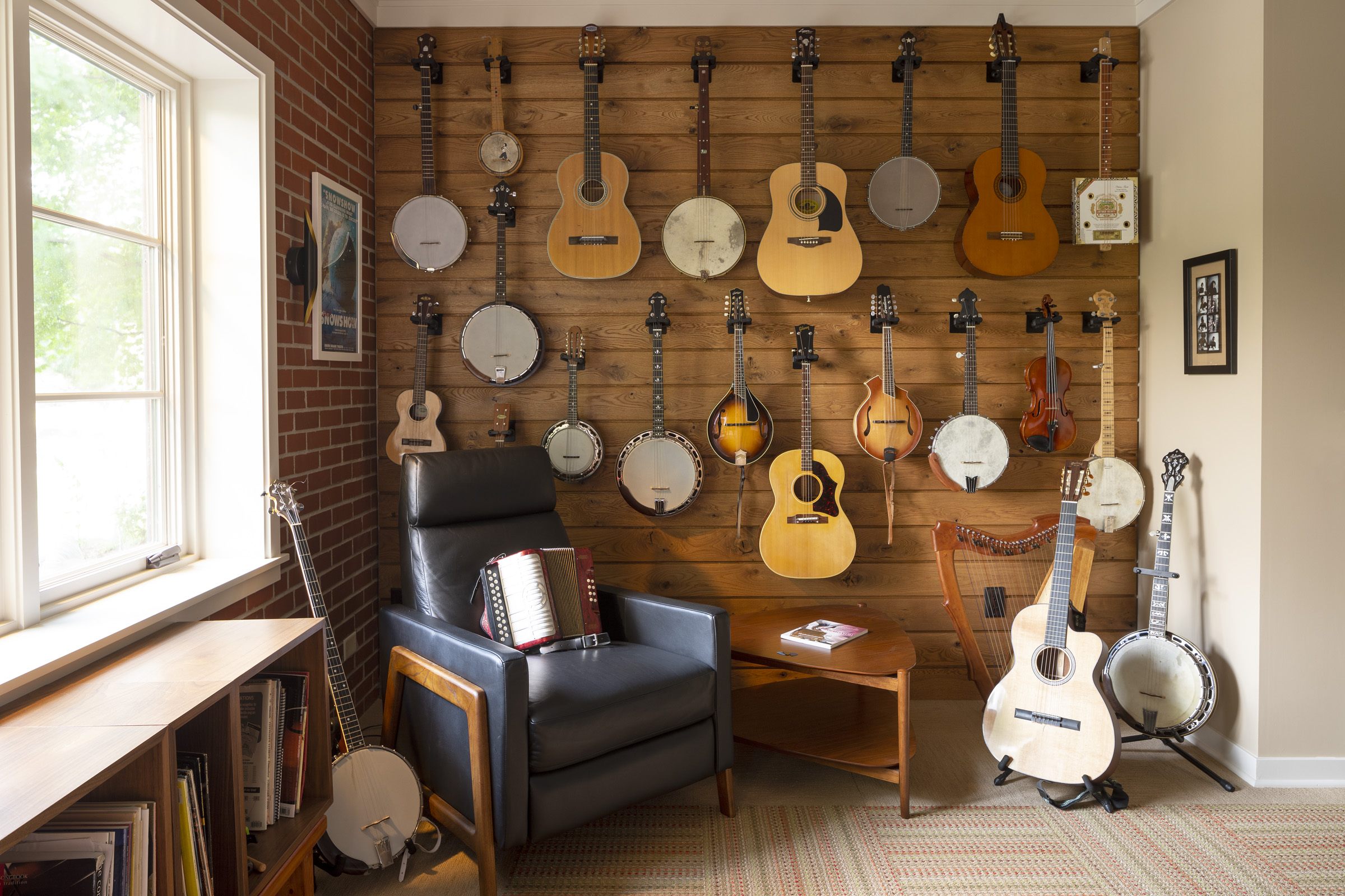 Music Studio Oak Slat Wall