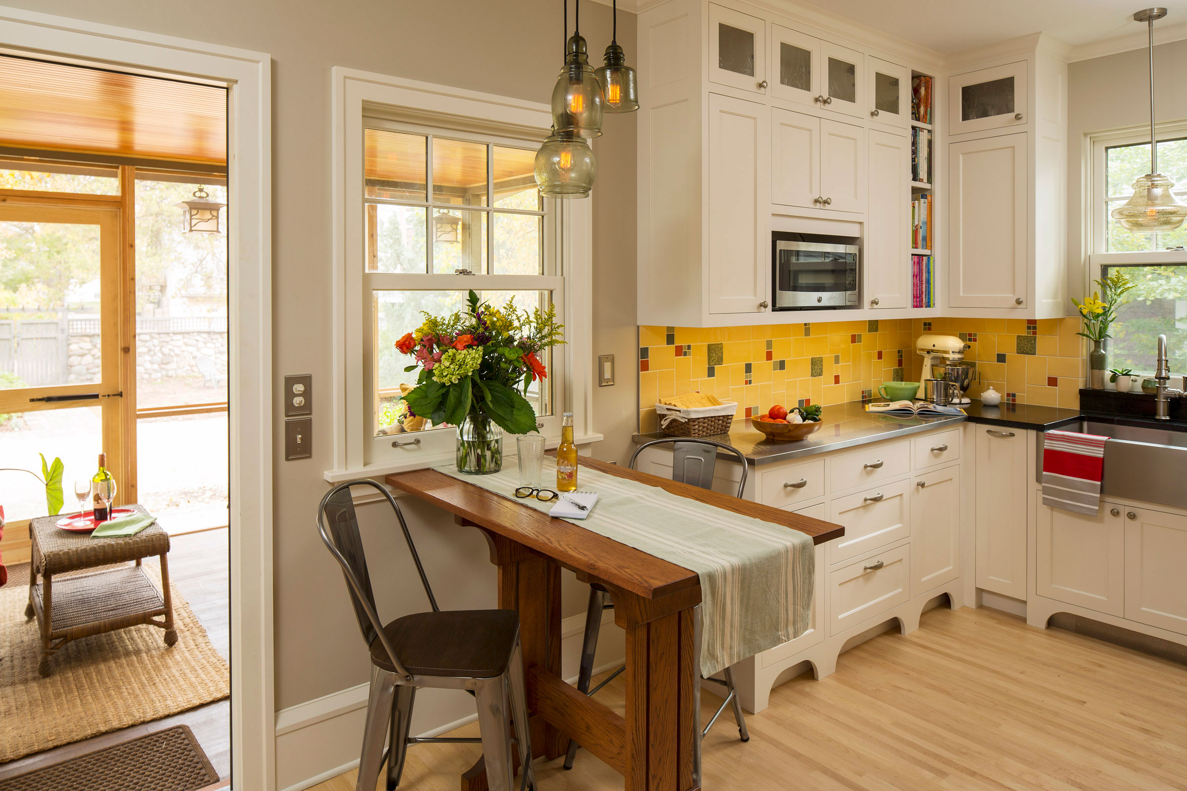 Kitchen & Dinette with Screened Porch Beyond